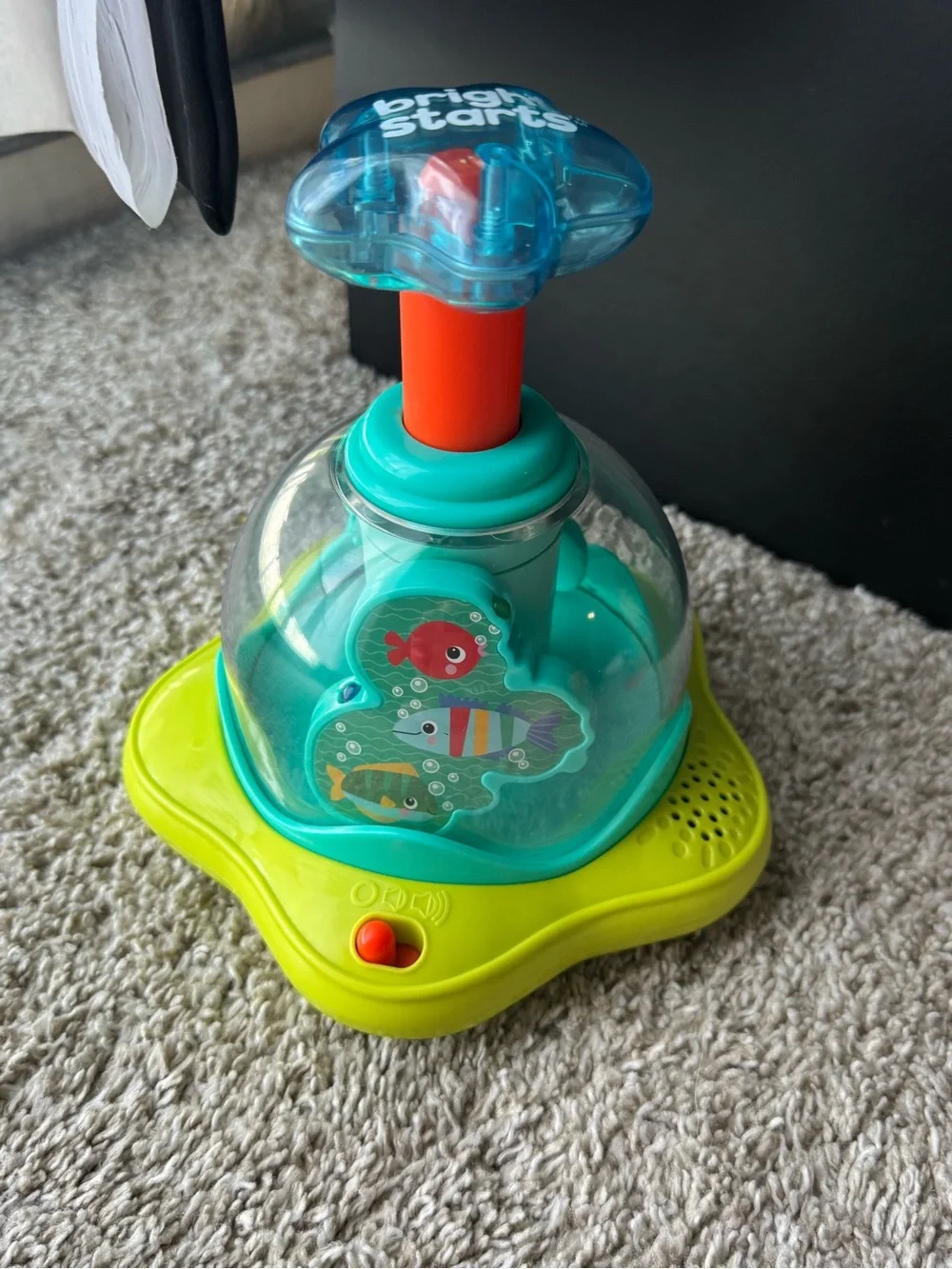 Bright Starts Light Up Musical Spinning Top Toy Baby Toddler Sensory Toy